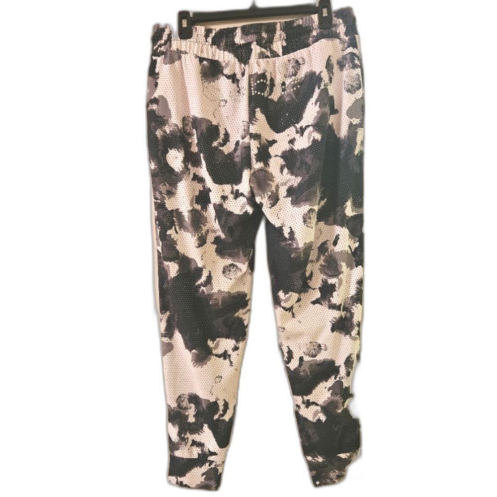 Bebe Sport Joggers Women Size L Black White Patterned Workout Lounger Pants Y2K - Picture 2 of 8